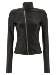 Rick Owens Black Lamb Leather Leather Jacket