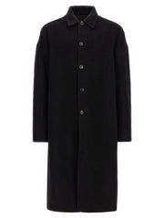 Rick Owens Black Virgin Wool Coat