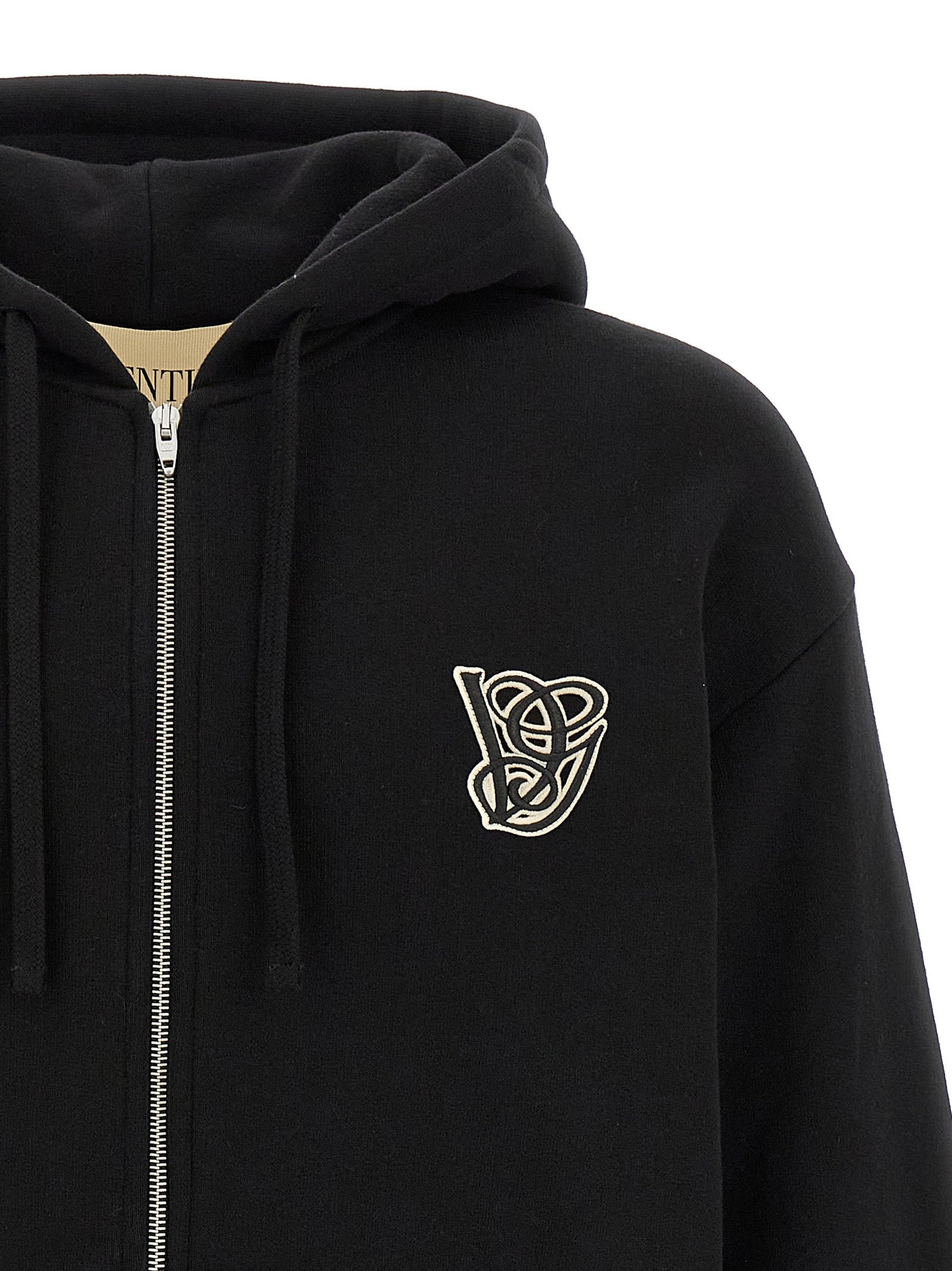 Valentino Garavani Black Cotton Sweatshirt for Men