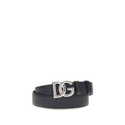 Dolce & Gabbana Black Calf Leather Bos Taurus Regular Belt