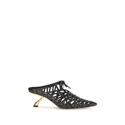 Ferragamo Black Calf Leather Bos Taurus Mules