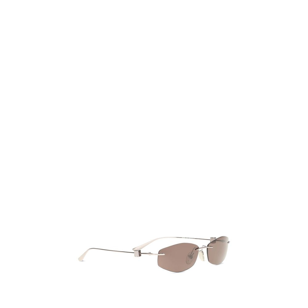 Balenciaga Silver Metal Sunglasses for Men