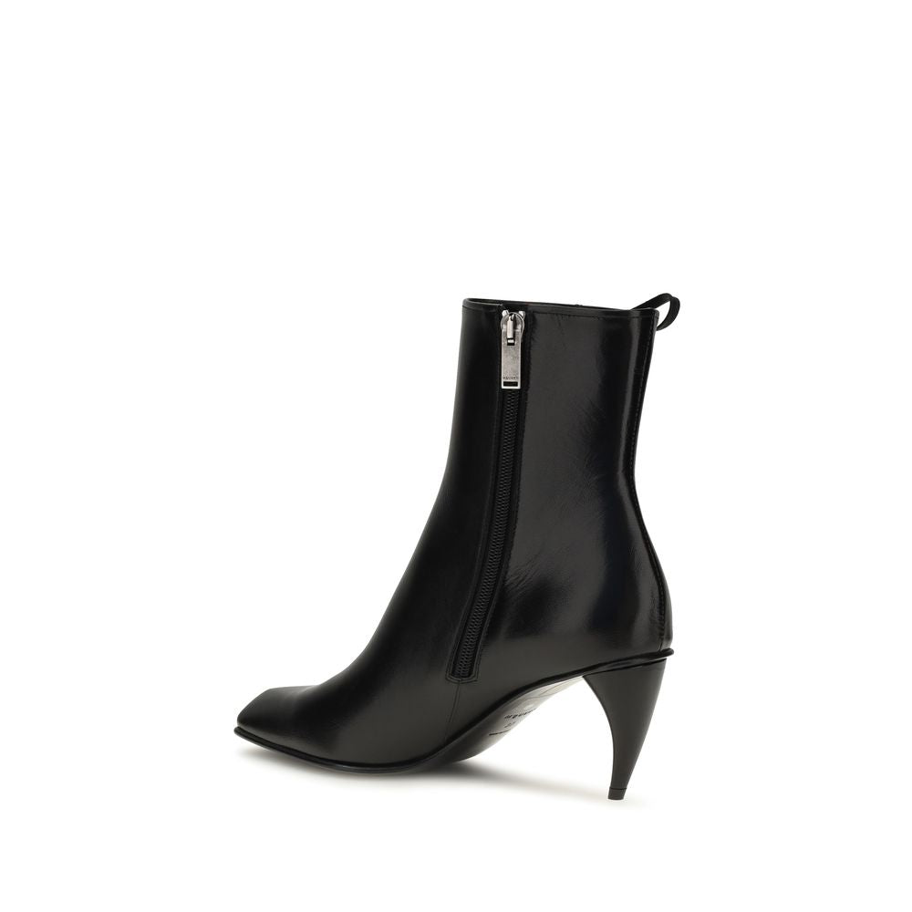 Alexander McQueen Black Calf Leather Bos Taurus Lace-Up Boots for Women