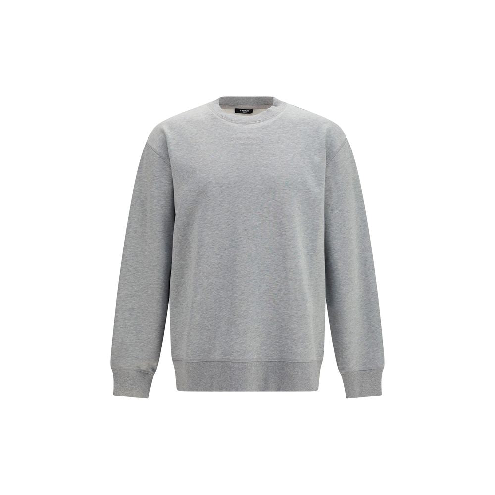 Balmain Gray Cotton Sweatshirt for Men