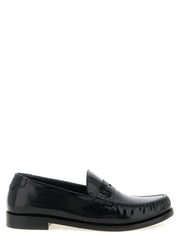 Saint Laurent Black Calfskin Slip-On Loafers