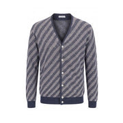 Malo Blue Linen Men Cardigan