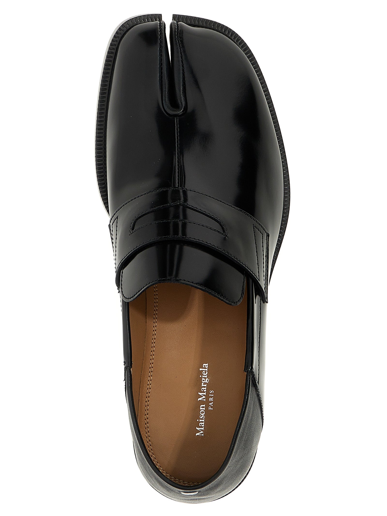 Maison Margiela Black Calfskin Slip-On Loafers for Men