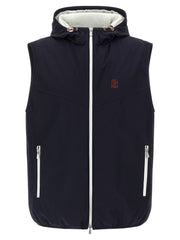 Brunello Cucinelli Blue Polyamide Sleeveless Jacket