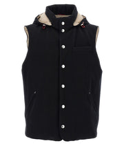 Brunello Cucinelli Black Wool Sleeveless Jacket