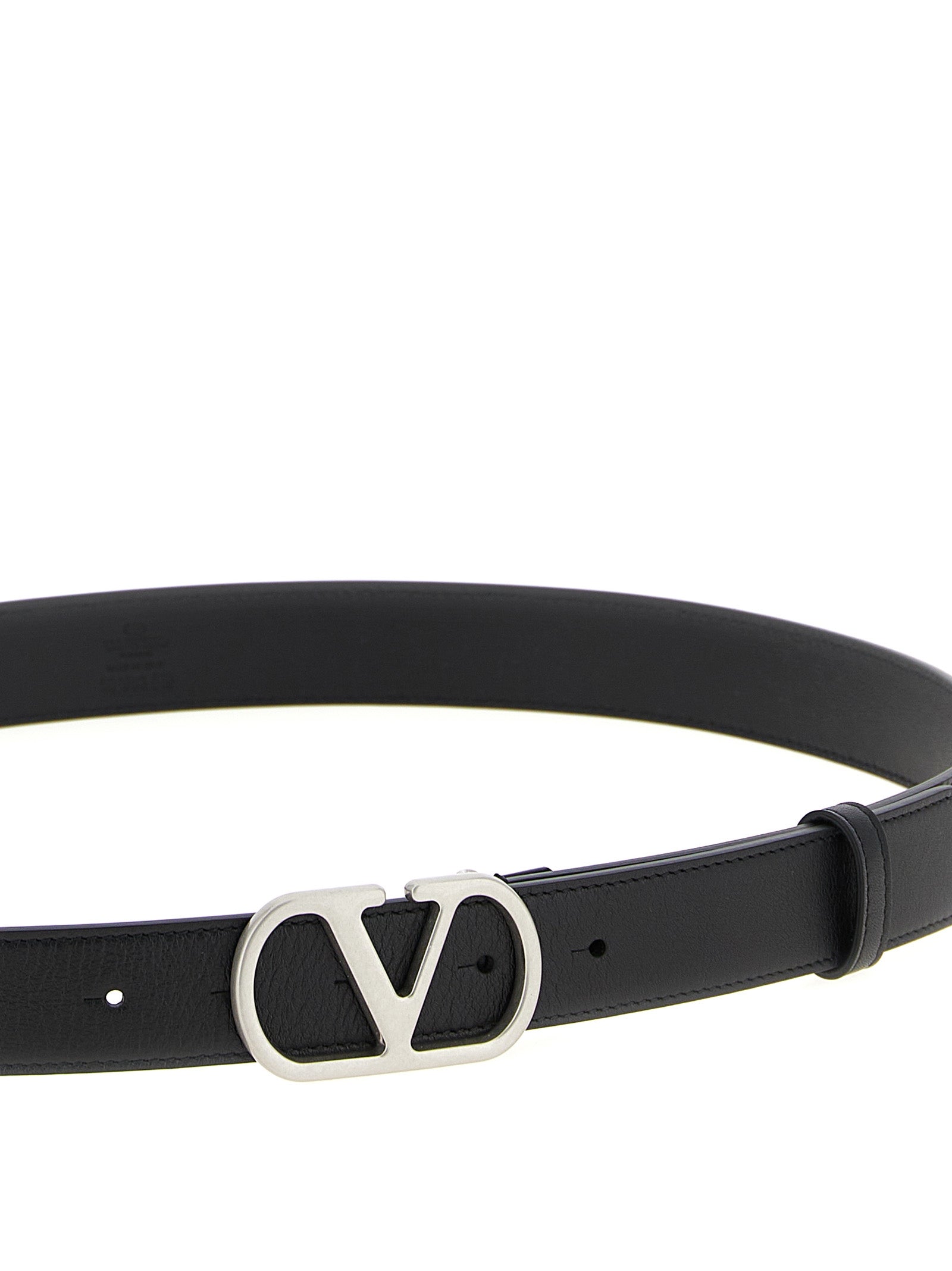Valentino Garavani Black Calfskin Regular Belt for Men