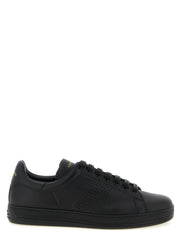 Tom Ford Black Leather Low Top Sneakers