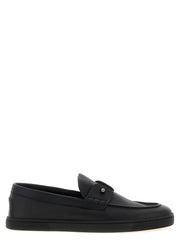 Christian Louboutin Black Calfskin Slip-On Loafers