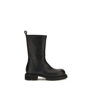 Rick Owens Black Calf Leather Bos Taurus Flat Boots