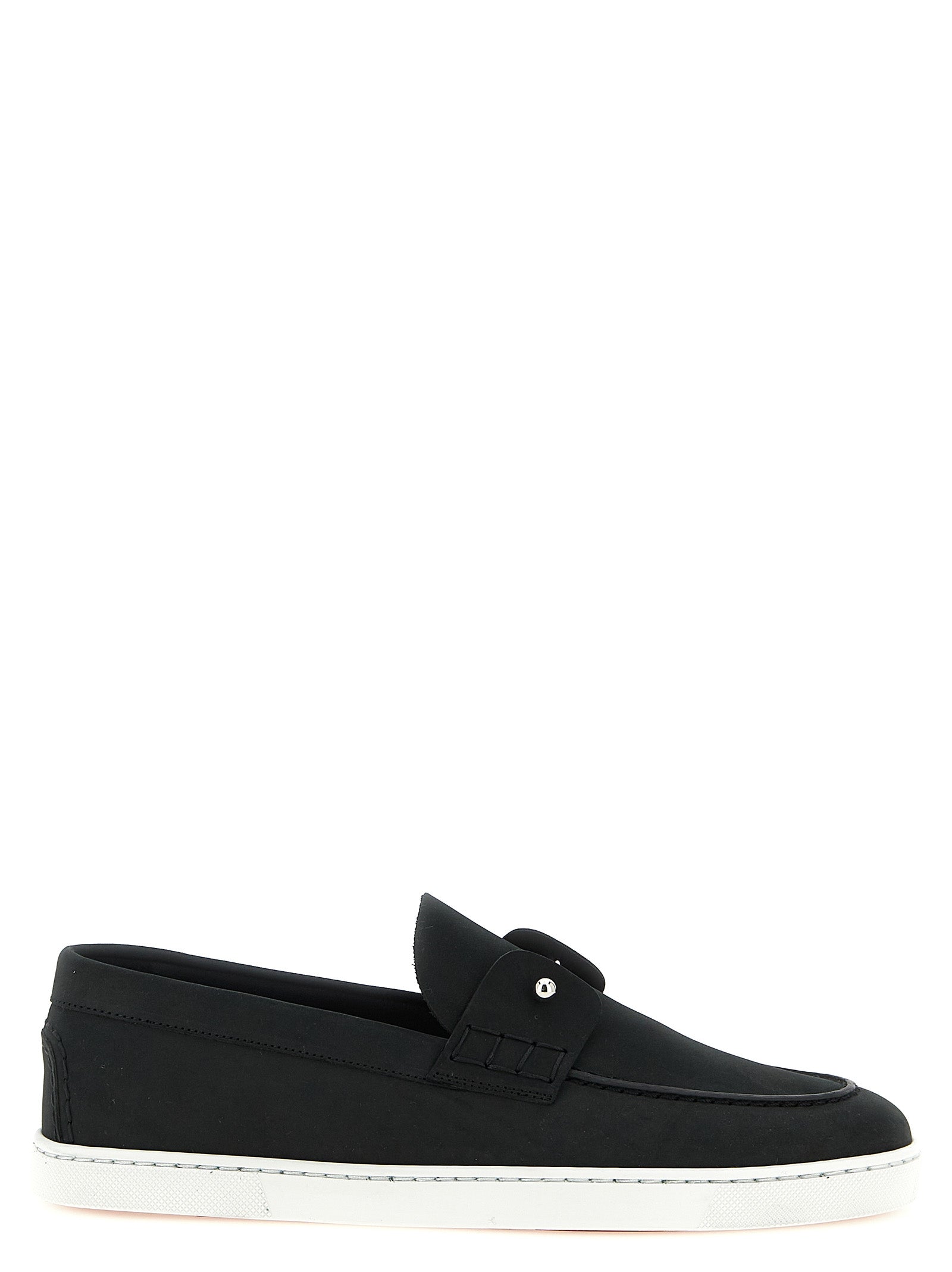 Christian Louboutin Black Calfskin Slip-On Loafers for Men