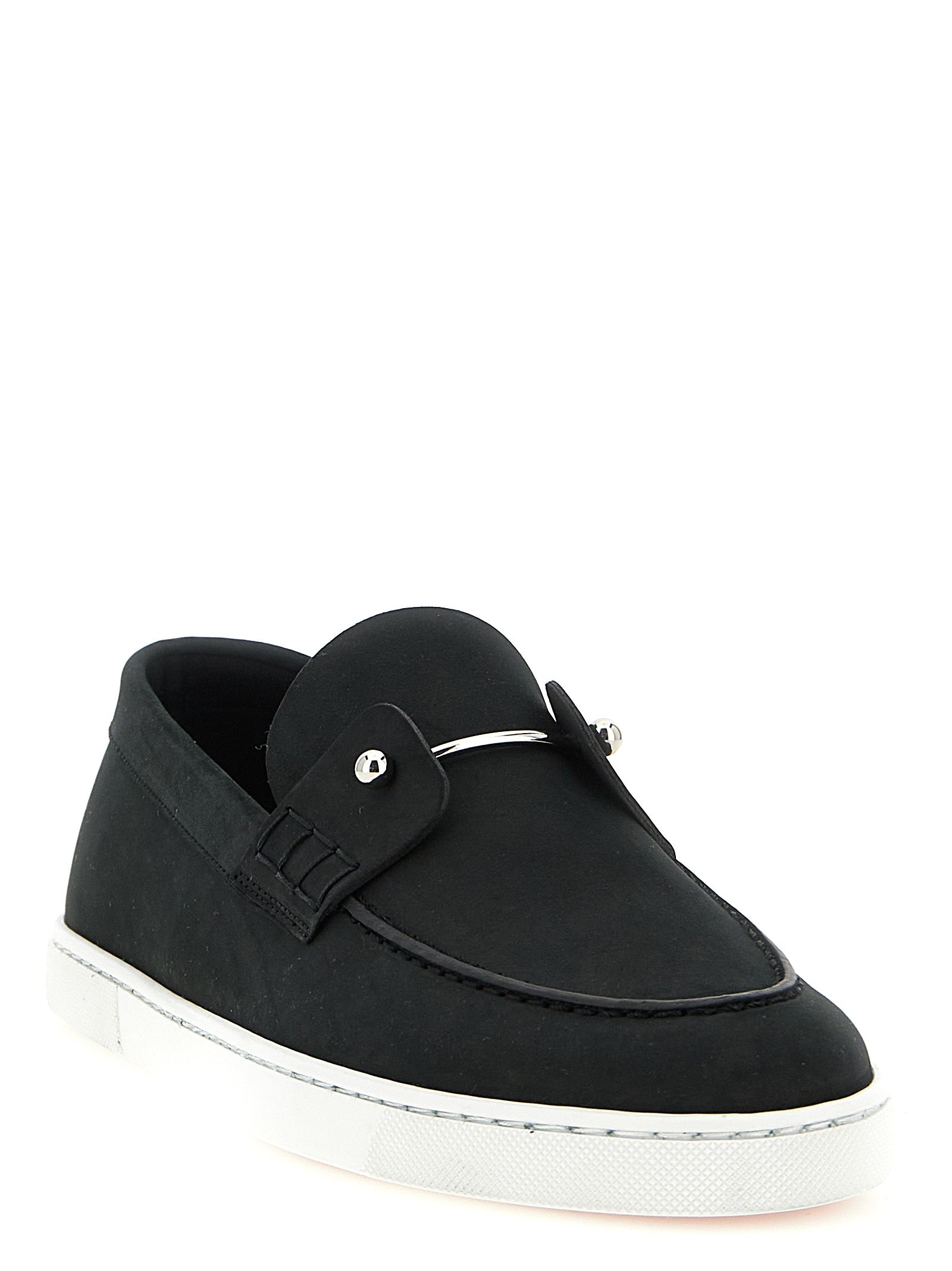 Christian Louboutin Black Calfskin Slip-On Loafers for Men