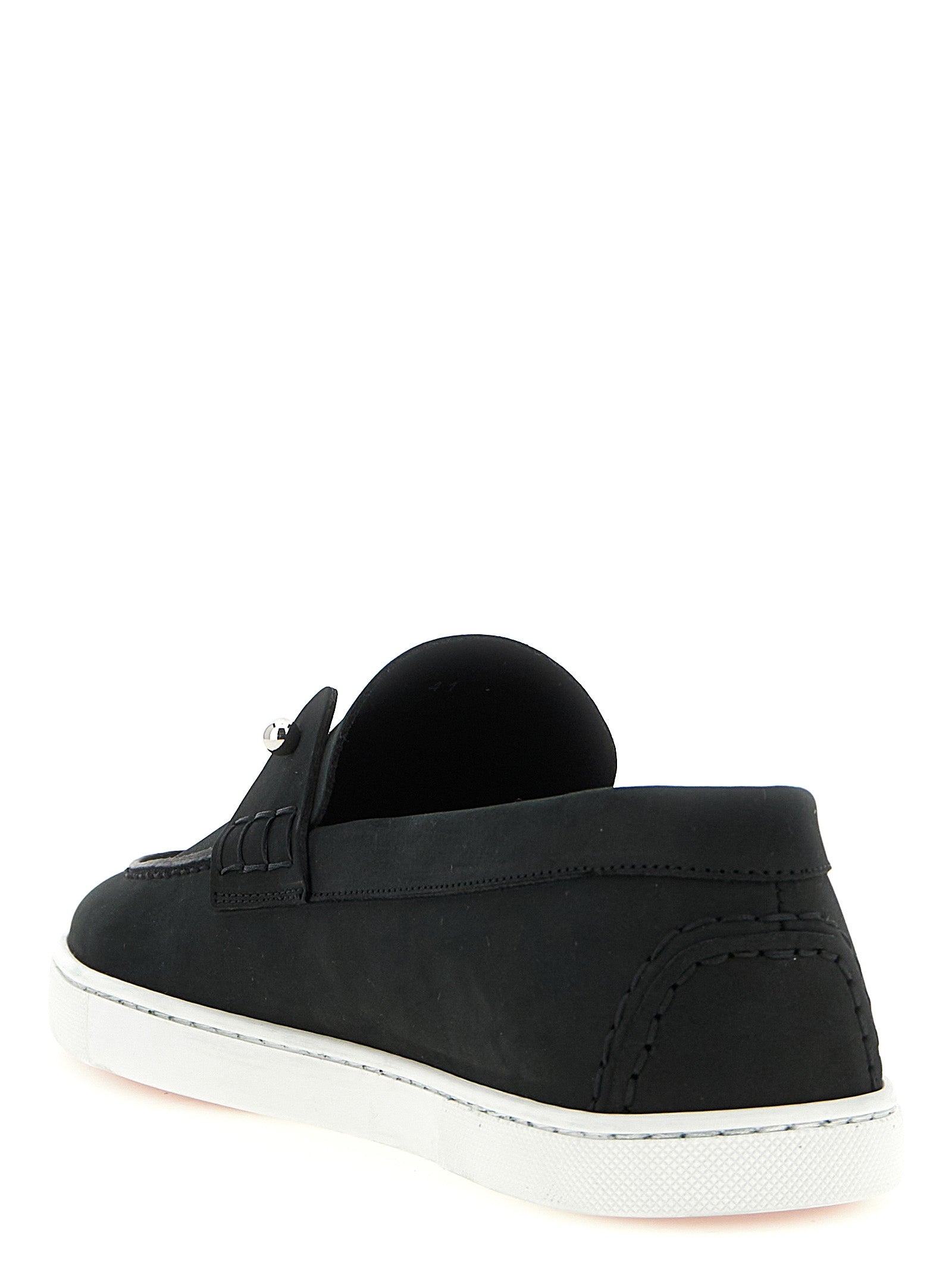 Christian Louboutin Black Calfskin Slip-On Loafers for Men