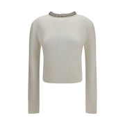 PINKO White Wool Oves Aries Sweatshirt