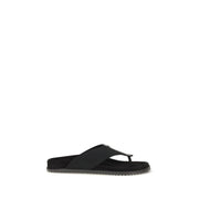 Dolce & Gabbana Black Polyester Flip-Flop Sandals