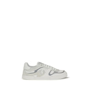 Dolce & Gabbana White Calf Leather Bos Taurus Low Top Sneakers