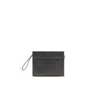 Ferragamo Black Calf Leather Bos Taurus Handbag
