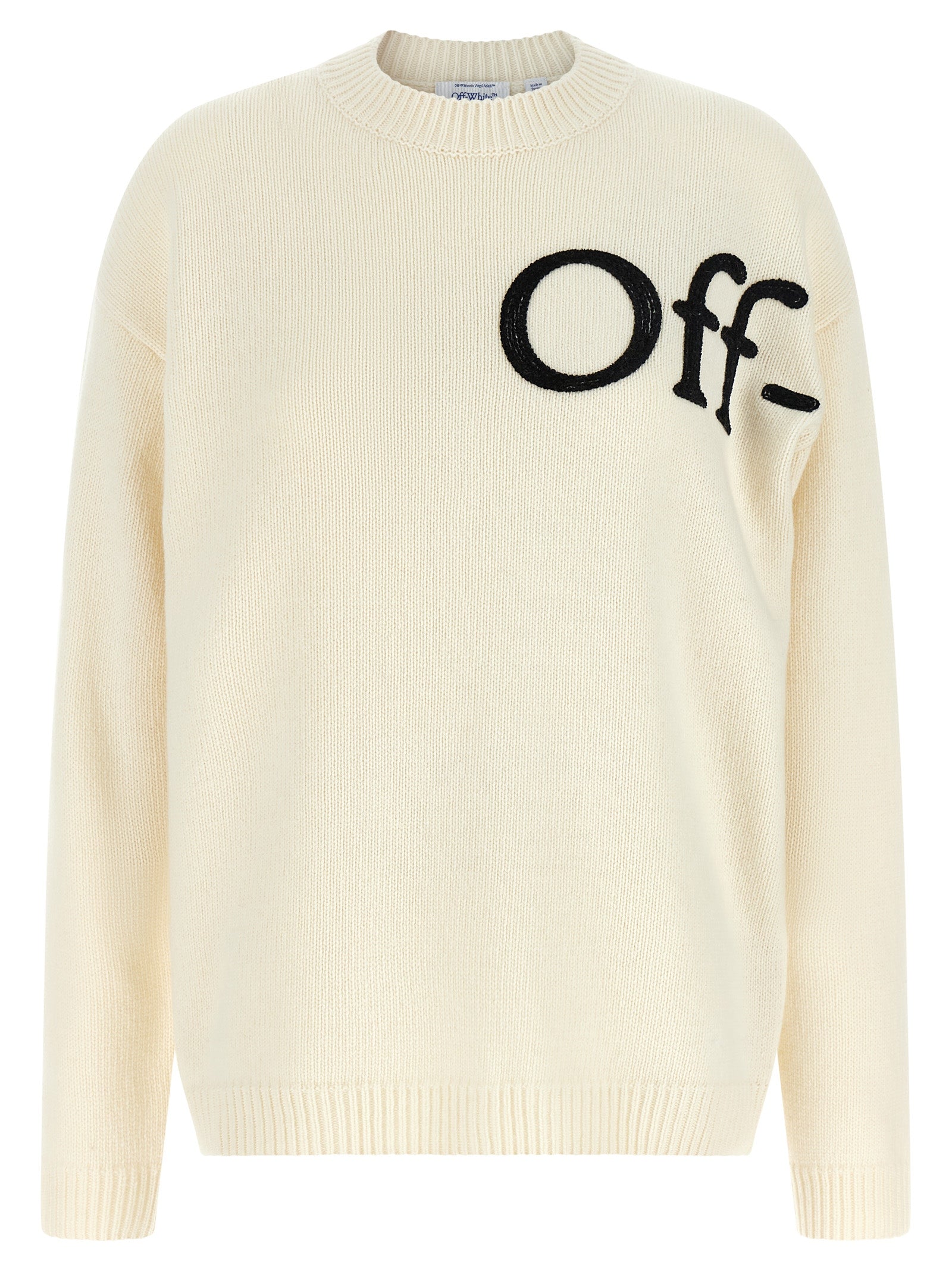 Off-White Bicolor Wool Cardigan for Women