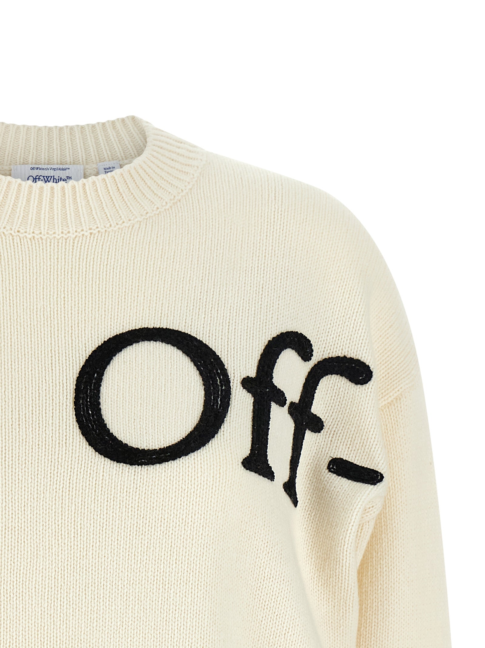 Off-White Bicolor Wool Cardigan for Women