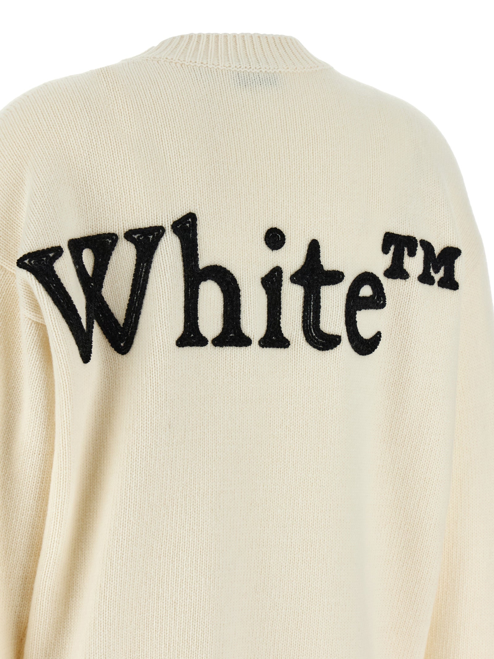 Off-White Bicolor Wool Cardigan for Women