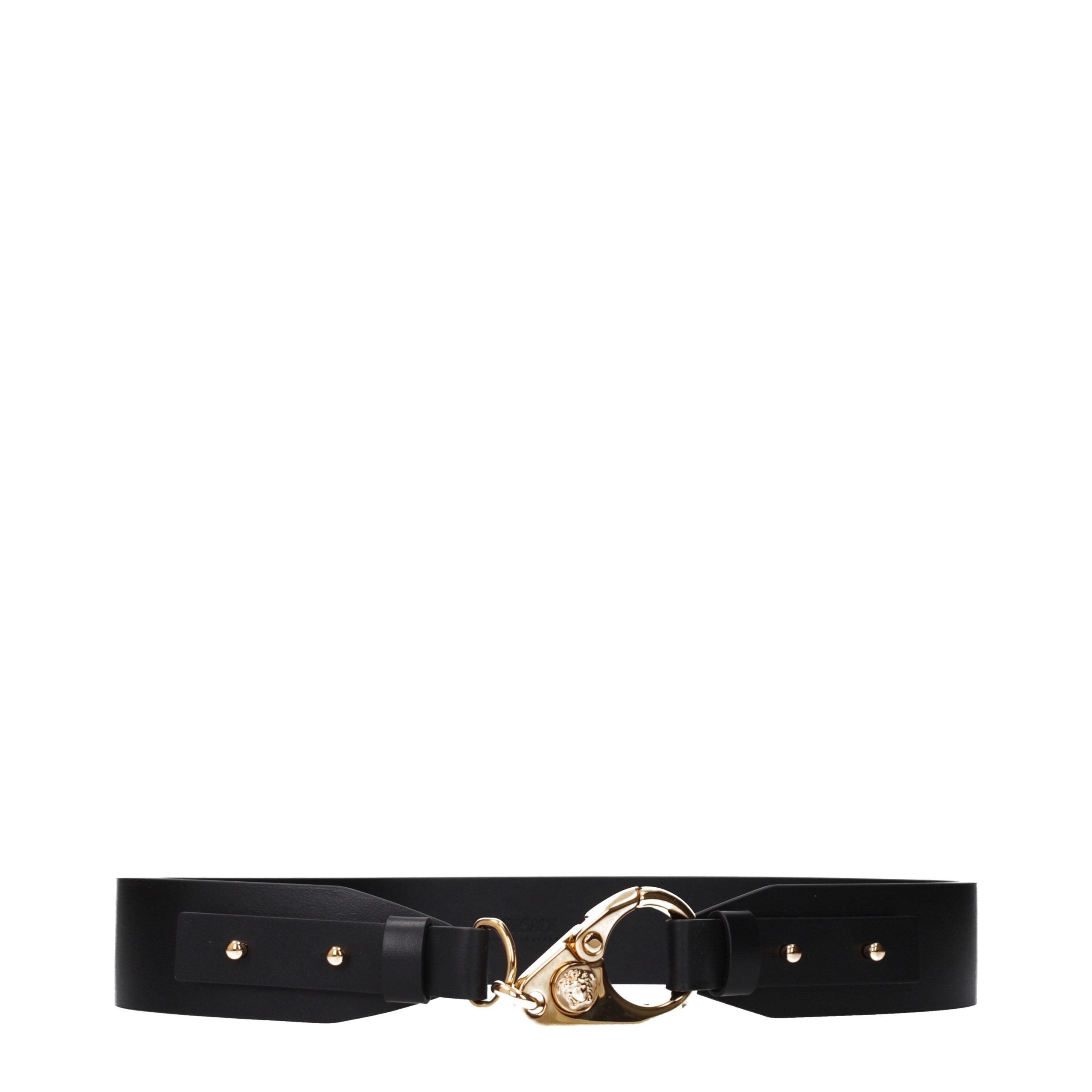 Versace Black Leather Regular Belt for Women