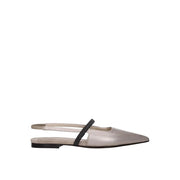 Brunello Cucinelli Beige Leather Ballet Flats