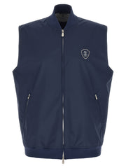 Brunello Cucinelli Blue Polyester Sleeveless Jacket