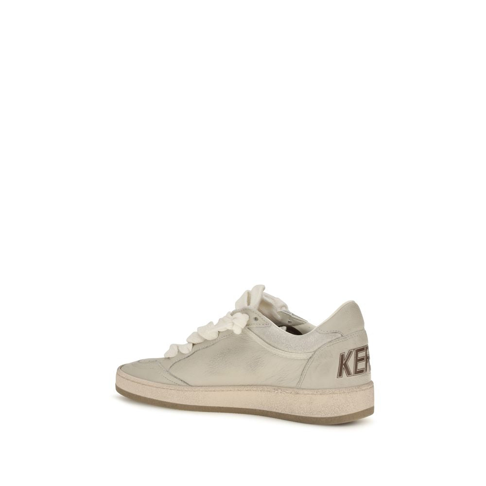 Golden Goose Beige Calf Leather Bos Taurus Low Top Sneakers for Women