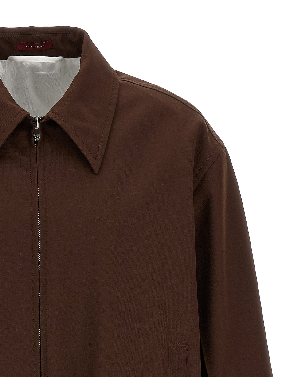 Gucci Brown Wool Full-Length Jacket for Men