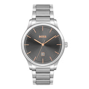 Hugo Boss Gray Stainless Steel Dress Watch