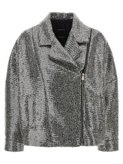 PINKO Silver Polyester Bomber