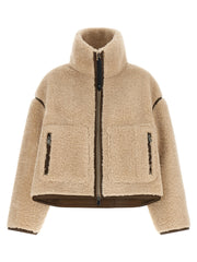 PINKO Beige Polyester Full-Length Jacket