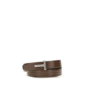 Tom Ford Brown Calf Leather Bos Taurus Belt