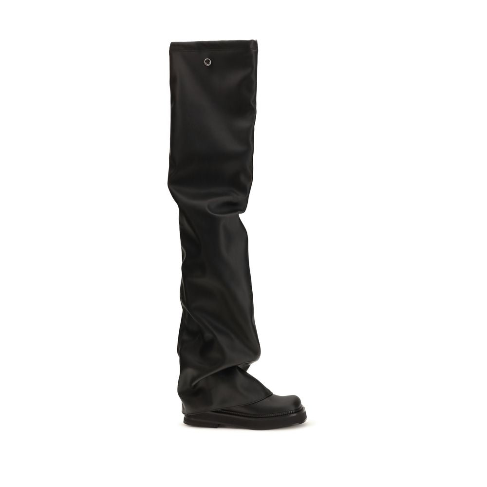 The Attico Black Polyurethane Over The Knee for Women