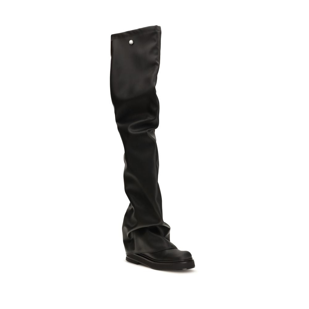 The Attico Black Polyurethane Over The Knee for Women