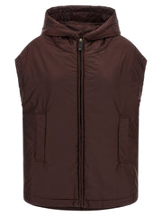 Max Mara Bordeaux Polyester Sleeveless Jacket