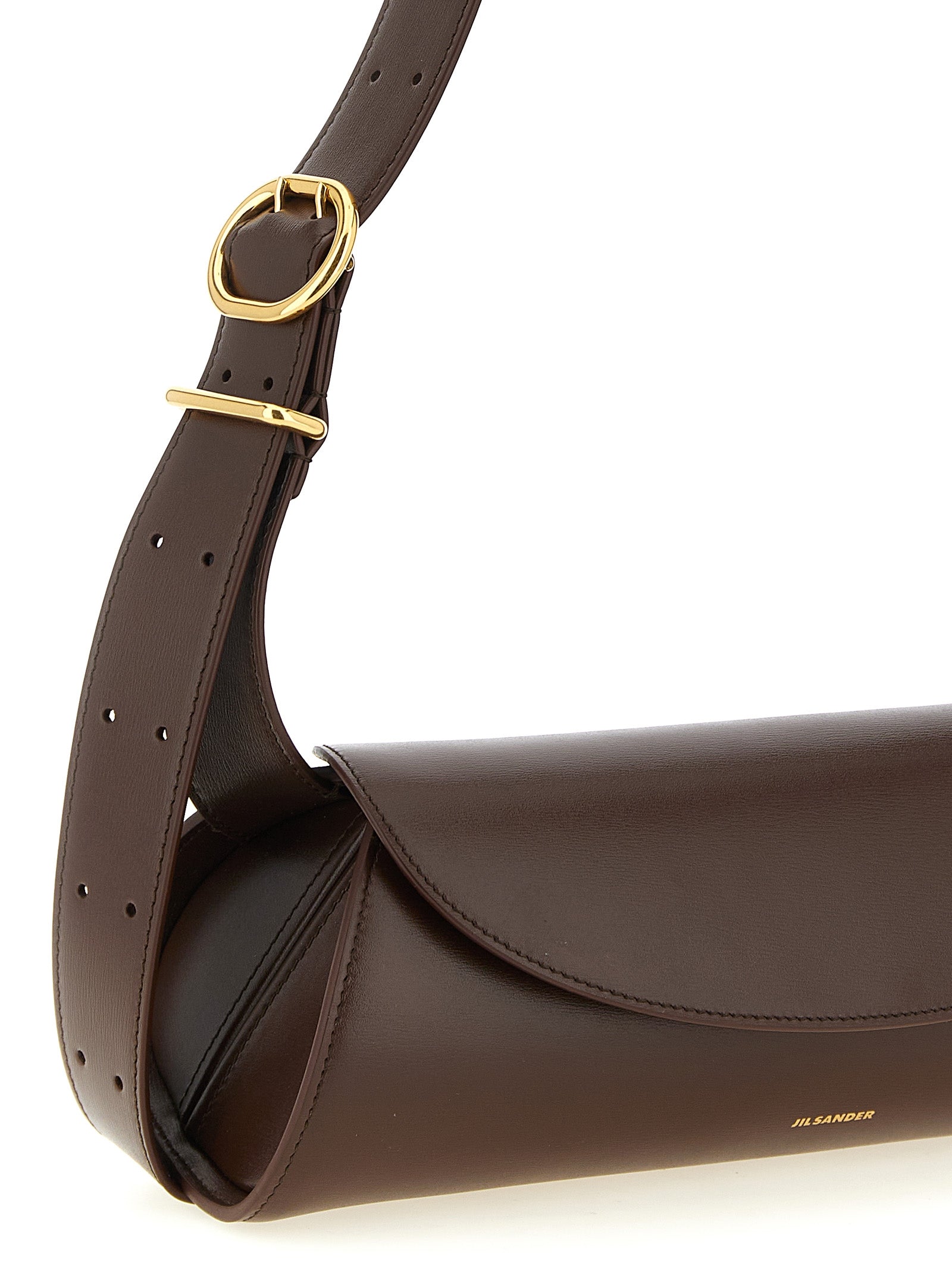 Jil Sander Brown Calfskin Shoulder Bag for Women