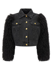 Twinset Black Cotton Denim Jacket