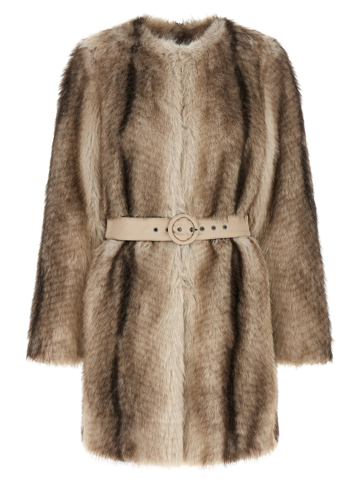Twinset Brown Polyester Coat