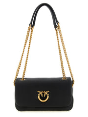 PINKO Black Lamb Leather Shoulder Bag