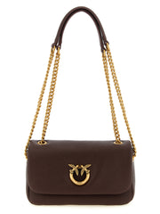PINKO Brown Lamb Leather Shoulder Bag