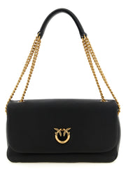 PINKO Black Lamb Leather Shoulder Bag