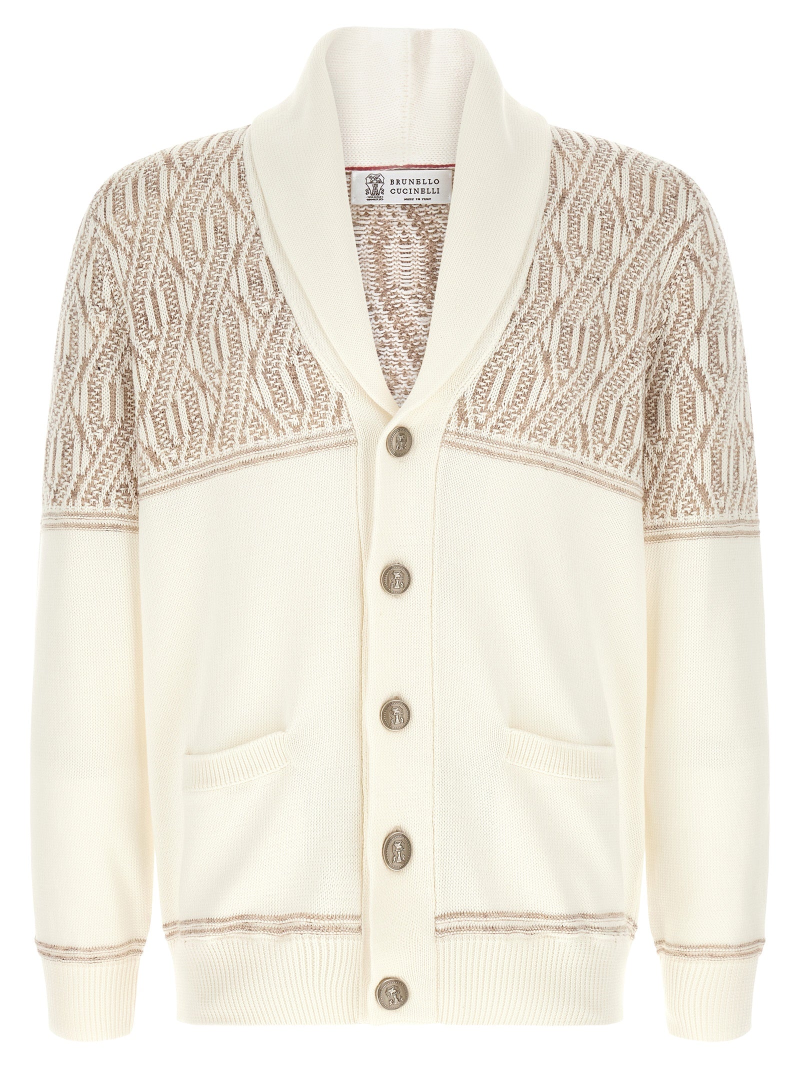 Brunello Cucinelli Beige Cotton Cardigan for Men