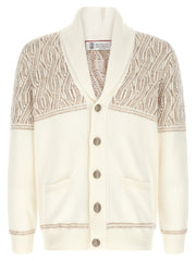 Brunello Cucinelli Beige Cotton Cardigan for Men