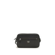 Valentino Garavani Black Calf Leather Bos Taurus Shoulder Bag