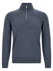 Brunello Cucinelli Blue Cashmere Cardigan