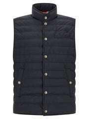 Brunello Cucinelli Blue Polyester Sleeveless Jacket